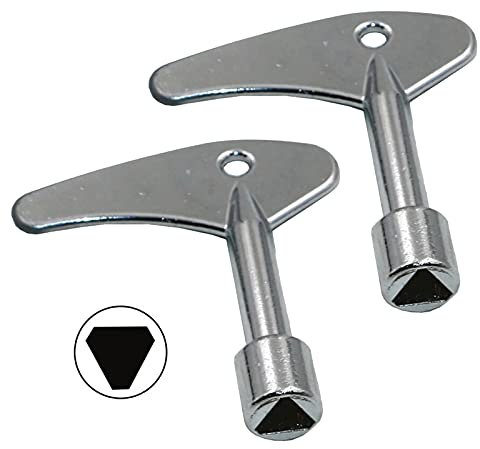 2PCS Inner Triangle Spanner Key, Stainless Steel Multi-Functional Utilities Key Elevator Emergency Lift Door Release Triangle Lock Keys