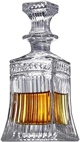 SHUKUILIUDT Decantador de Whisky Decantadores de Whisky de garrafa for los espíritus Cristal de Vidrio sin Plomo Whisky Decanter for Licor o Whisky Bourbon Vino 18.26 Oz