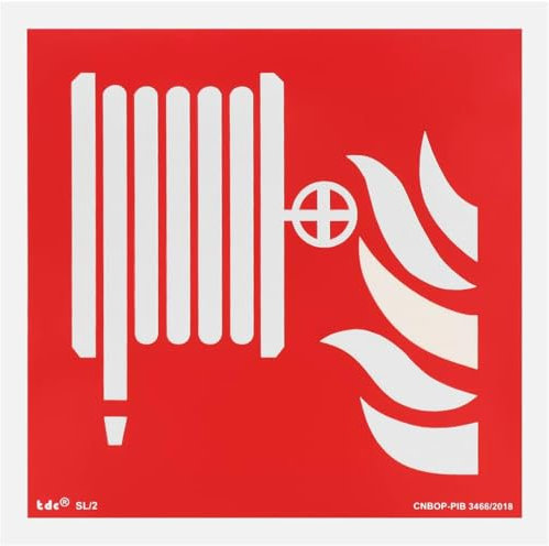 Señal de protección contra incendios hidrante según DIN EN ISO 7010, placa de plástico fotoluminiscente, placa de PVC con cinta adhesiva de espuma especial de montada en la parte posterio