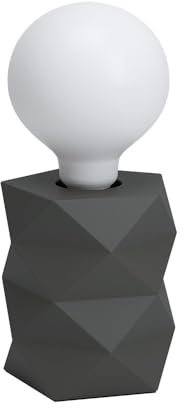 EGLO Tischlampe Swarby, 1 flammige Tischleuchte, industrial, Nachttischlampe aus Zement in Grau, Wohnzimmerlampe, Lampe mit Schalter, E27 Fassung