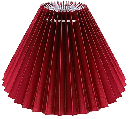 Beaupretty Medium Plissee Barrel Lampe Shades Tuch Handwerk Lampenschirm Plissee Lampe Abdeckung Tisch Lampe Schreibtisch Lampe Schatten Schlafzimmer Lampe (Rot)
