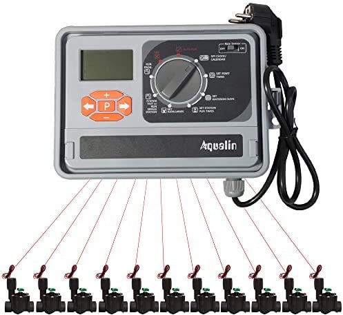 Sistema di irrigazione automatico professionale con trasformatore standard UE per giardino, terreno agricolo, campo da gioco e campo da golf (11 stazione)