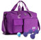 FIORETTO 35L Damen Sporttasche Faltbare Reisetasche mit Schuhfach und Nassfach, Wasserabweisende Weekender Gym Travel Bag Handgepäck Tasche Trainingstasche für Damen Herren Traubenpurpur