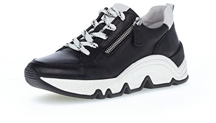 Gabor Damen Low-Top Sneaker, Frauen Halbschuhe,Wechselfußbett,Best Fitting,Lady,Ladies,Halbschuhe,straßenschuhe,schwarz/Weiss,39 EU / 6 UK