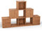 ben+camilla.com Square Massivholz Pyramiden-Regal | Regalwürfel-Set London | 182,8 x 117,6 x 32 cm in Kernbuche | mit Türen und Schubladen