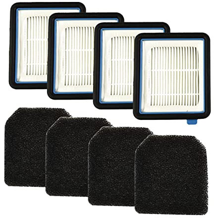 Chuancheng Ersatzfilter-Sets für AEG ASKW1 QX6, QX7, QX8-2 Staubsaugerzubehör Teilenummer 900923275 Ersatzfilter Ersatzteile (4 Motorfilter vorne + 4 Sanitärfilter)