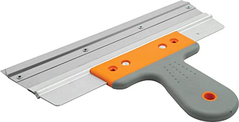 Toolty Stainless Steel Notched Squeegee - For Epoxy Resin Screed Cement Self Leveling Compound - Flooring Screeding Tool - 280mm - Rubber Handle - DIY - TLTY-2041
