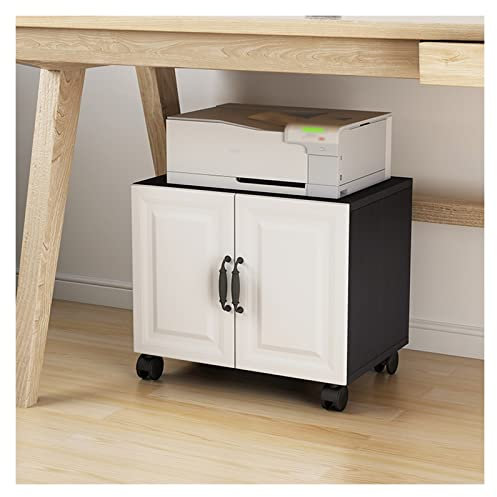 Druckerständer Rollender Bürodruckerständer, Aktenschrank, mobiler Büroschrank, unter dem Schreibtisch, mobiler Druckertisch, Heimbüro, Holzarbeitswagen mit Rädern Bürobedarf,Schreibtisch ( Size : L50