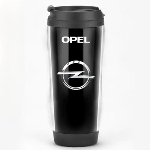 DONHEK Auto Thermobecher für Opel Astra K 2015-2021,304 Edelstahl Tragbarer Auslaufsicherem Tassen to go Kaffee Tee Reisen Fitness Trinkgläser Geschenke Autobecher Emblem Logo Autozubehör,C