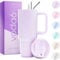 Voda6 40oz Purple Tumbler with Straw and Lid, 1.2L Insulated Travel Mug, Stanley Cup with Handle - Birthday Gift for Girls, Double Wall, 2 Stainless Steel Straws
