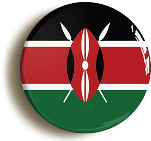 Kenya National Flag Fridge Magnet (Circular 2inch / 50mm Diameter)