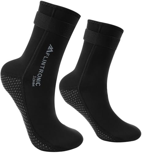 flintronic 3mm Neopren Socken, Tauchsocken Neoprensocken, Rutschfeste Wassersport Schwimmen Socken für Damen und Herren, zum Schnorcheln, Surfen, Segeln, Wassersport, Schnorcheln