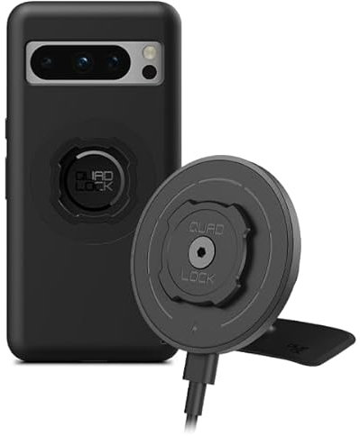 Quad Lock Adhesive Dashboard/Console Car Phone Holder Kit with MAG Wireless Charging Head V2 and MAG Phone Case for Google Pixel 8 Pro