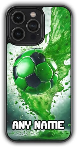mypetsdirect.co.uk iPhone 8 Compatible Personalised Football Name Phone Case, Soccer Bumper Cover, Anti-Scratch, Anti-Drop, Camera Lens Protection, Sidewall Bumper, ShockProof Drop Protection