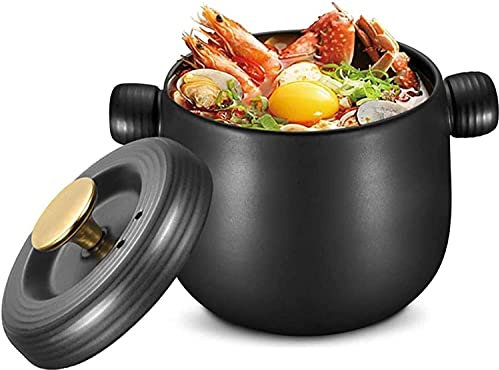 LLHTTDMBDFC Ollas De Barro, Olla De Terracota, Olla De Sopa De Cuerpo De Tambor Espacial Grande con Tapa,Utensilios De Cocina De Cerámica Antidesbordamiento,Olla De Estofado Gruesa Y Duradera