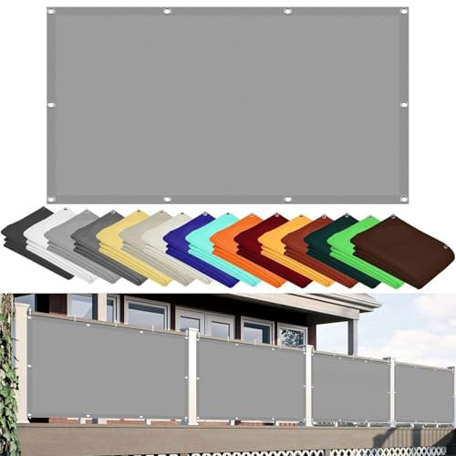 Voile d'ombrage Carré 120 x 270 cm Rectangulaire Serres Filet Coupe Vent Extérieur, Jardin, Terrasse, Balcon UV Protection 98% Résistant Aux Déchirures, Gris Clair