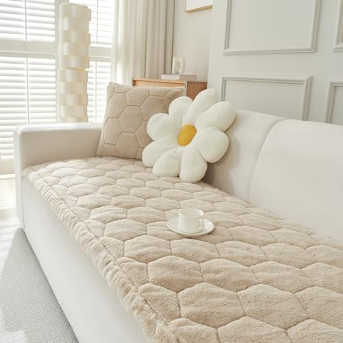GKXLH Dicke Sofa überzug Waschbar - Neu Weiches Flanell Couch überzug 2 3 4 Sitzer, Anti-Rutsch Sofabezug, Gemütlich Sofa Cover Sofa bezug Sofaüberwürfe Möbelschoner für Wohnzimmer (90x210cm)