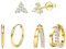 GUTERTOP 3 Paar Ohrringe für Mehrere Ohrlöcher set, 14K Vergoldete Ohrstecker Gold Stecker, Hypoallergene Ohringe Gold für Damen Mädchen