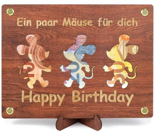 ARTREE Geldgeschenke Geburtstag, Geburtstagskarte aus Holz, Geschenkideen Geldkarte Geburtstag, Kreatives Geldgeschenke Verpackung Personalisierte Geldgeschenk zum Geburtstage für Frauen Männer