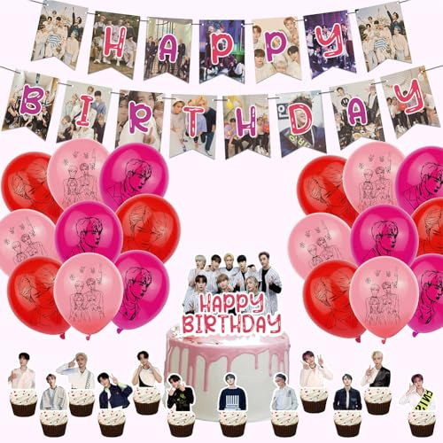 Stray-K Geburtstagsparty-Dekorationsset – Banner, Luftballons, Flaggen – kreatives Party-Set für streunende Fans