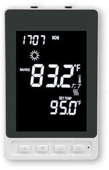 SASWELL Programmable Thermostat for Electric Floor Heating, Digital Thermostat for House, 120/240V 16A, Dual Mode, Built-in GFCI, Includes 10K NTC Sensor