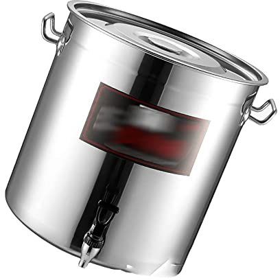 IGHSNZUH Commercial Insulated Barrel, Stainless Steel Catering Urn, Hot Water Boiler Dispenser, with Lid and Tap(35x35cm)