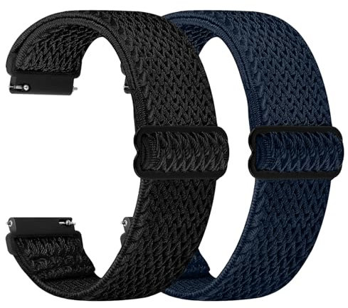 TumCez Regolabile Elastico Sgancio Rapido Cinturino Orologio in Nylon,18mm 19mm 20mm 22mm 24mm Cinturino per Samsung/Garmin/Fossil/Amazfit/Huawei/Xiaomi/Suunto Orologio per Uomo Donna