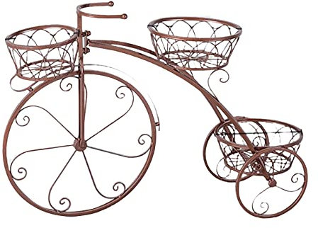 AWHAO Portafiori per Bicicletta in Stile Europeo, Portavasi per Fiori Multiuso, Scaffale Decorativo per Libri, Portavasi per Biciclette, per Balcone, Rame