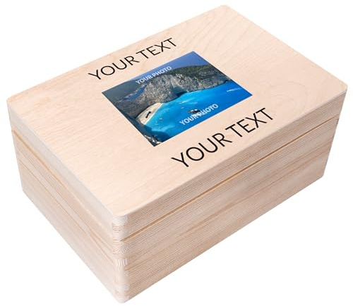 Creative Deco Personalisierte Geschenke Wunschtext + Foto | Fotogeschenke | Holzkiste | Dein Eigenes Bild Individuelles Geschenk | Geschenkkiste Geschenkbox für Frauen, Männer, Paar