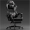 HLFURNIEU Silla Gaming Ergonómica, Silla Gamer con Reposapiés y Soporte Lumbar, Silla Ordenador con Spring Cushion, Sillon Gamer Altura Regulable, Respaldo Ajustable, Cadeira Gaming Negro y Gris