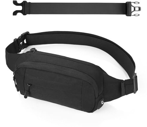 Cozary Marsupio Uomo e Donna - Marsupio Impermeabile con Cintura Regolabile e Estensione - 4 Scomparti con Cerniera - Ideale per Running, Trekking e Attività Outdoor