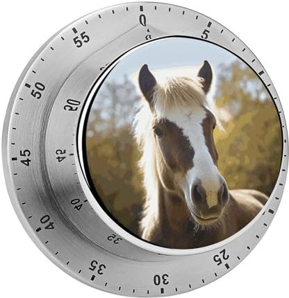 Animal Pony Pferd Küchentimer Magnetisch Edelstahl Countdown Timer Mechanische Timer Uhr mit Alarm für Zuhause Backen Kochen Ofen