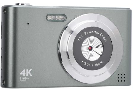 48 MP 4K-Digitalkamera, Retro-CCD-Kamera, Digitale Spiegelreflexkamera für Fotografie, 16-facher Zoom, 2,4-Zoll-IPS-Bildschirm, Integrierter Blitz, Autofokus, (Green)