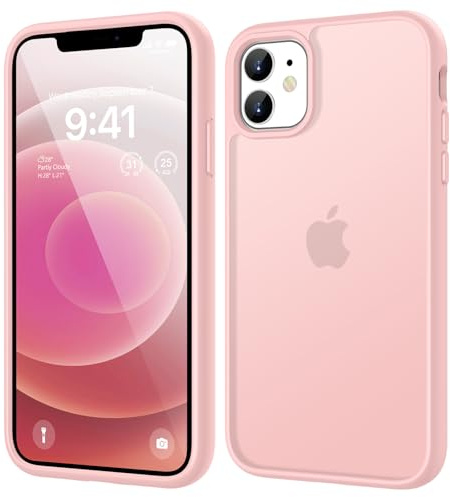 HGH Matt Hülle für iPhone 12 Mini & iPhone 13 Mini Hülle, Rosa | Mattierte transparente Handyhülle, Anti-Fingerabdruck, dünn, stoßfest, Kameraschutz