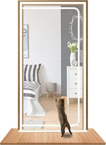 Porta A Zanzariera For Cani E Gatti, Resistente E A Prova Di Animali Domestici, Con Cerniera, 120 Cm X 220 Cm, Impedisce A Cani E Gatti Di Correre In For Soggiorno, Camera Da Letto E Cucina.(130x220cm