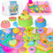 Haphiz Sandspielzeug Eiscreme Magischer Sand für Kinder 3 4 5 6 7 8 Jahre Mädchen Eiscreme Sandbastelsets Magic Spielsand Sandkasten mit Zaubersand Sensorisch Construction Sandspielzeug