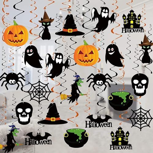 Hängende Wirbel Dekoration, Hängedeko Spirale, Halloween Spiral Girlanden, Halloween Luftschlangen, Hänge Ornament, Halloween Deko Kinderparty, Hexen Deko Kindergeburtstag, Festliche Party Zubehör