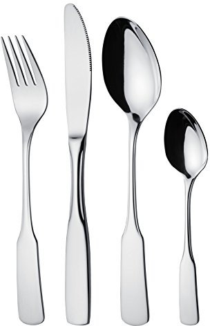 GRÄWE Besteck Set für 6 Personen, Tafelbesteck 24-teilig, Essbesteck Set inkl. Messer, Gabel, Löffel, Kaffeelöffel, Besteck Edelstahl 18/10, poliert, spülmaschinengeeignet, Besteckserie Spaten