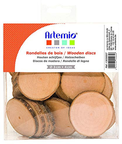 Artemio Bois Branche Tranchée Ø 30 à 40 mm Epaisseur 4mm (+/40 Pièces)