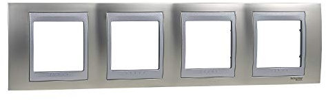 Schneider Electric SC5MGU66004039 Plaque 2 postes horizontal Nickel Mat Alu UNICA Top