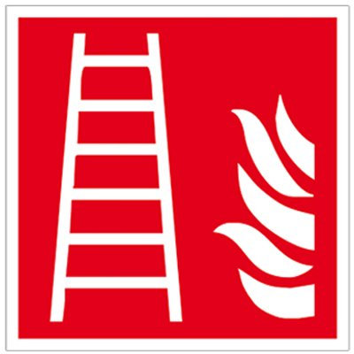 Feuerleiter - Schild Folie selbstklebend 150 x 150 mm