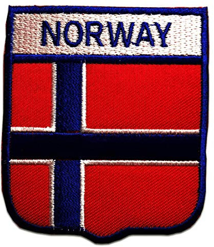 Catch the Patch Norwegen Flagge Fahne - (Größe: 6,4 x 7,4 cm) Aufnäher, Bügelbilder, Aufbügler, Applikationen, Patches, Sticker zum Aufbügeln oder Aufnähen – für Kleidung, Taschen, Jacken