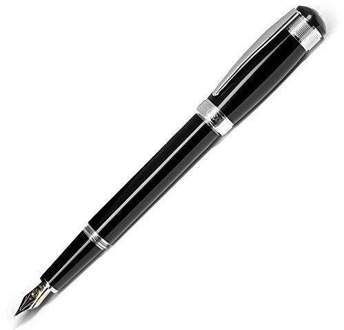 Cleo Skribent Patronen-Füllhalter Aura, schwarz, 14Kt Goldfeder: fein (F)