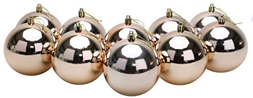 Toyland® 10 palline di Natale extra larghe da 100 mm, decorazioni per albero di Natale (oro rosa)