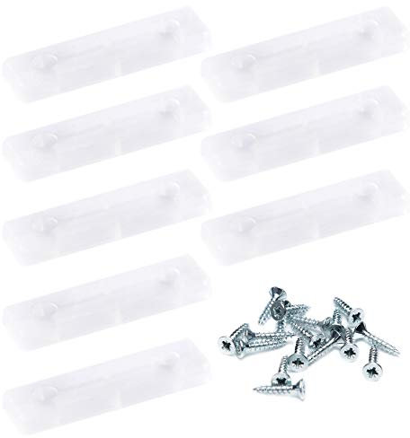 8 x Bodenabstandshalter/Möbelpads/Möbelfüsse zum Anschrauben | sossai® Möbelgleiter MG2 | Farbe: Transparent | Größe: 50x14x5 mm | Inkl. Schrauben