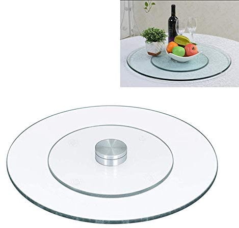 ZH-1 Piatto Rotante Lazy Susan in Vetro Temperato Vassoio Girevole Centrotavola per Tavolo da Pranzo Piatto da Portata Grande Diametro 19,5-47 Pollici (50-120 Cm)