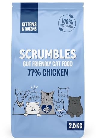 Scrumbles All Natural Dry Kitten Food with 77% Chicken, High Protein Food for Growing Kittens, 2.5Kgpackage may vary
