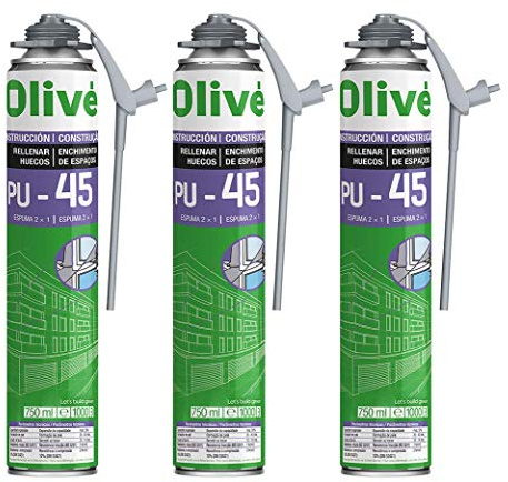 LOT de 3 bombes de Mousse expansive polyuréthane 750 ml - Utilisable Avec ou Sans Pistolet - Expansion Modérée