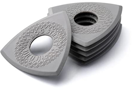 Bog Street BATTLE AXE Guitar Picks, Light, 3-Sided Ergonomic Thin Guitar Picks, Grey (6-Pack)