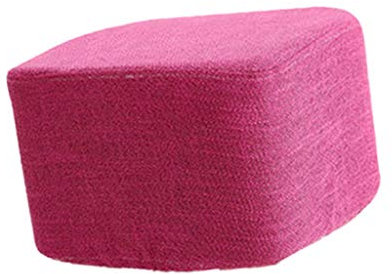 Inzopo Quadratischer Hocker-Bezug aus Leinen und Baumwolle, staubdicht, für Holzfußhocker, Ottoman, Rose-Rot